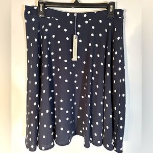 NWT 41 HAWTHORN POLKA DOT NAVY SWING SKIRT